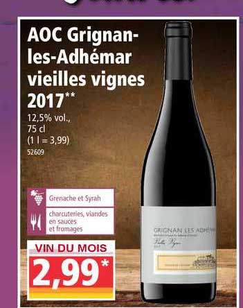 aoc grignan-les-adhémar vieilles vignes 2017