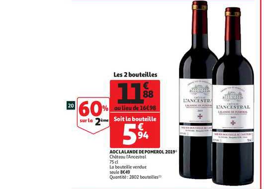 aoc lalande de pomerol 2019 château l'ancestral