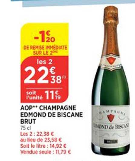 aop champagne edmond de biscane brut
