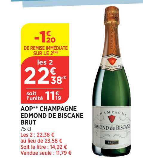 aop champagne edmond de biscane brut