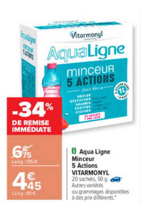 aqua ligne minceur 5 actions vitarmonyl