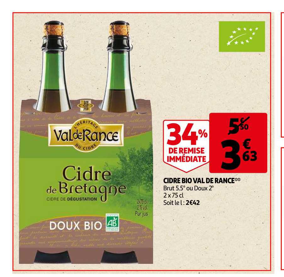 cidre bio val de rance 34% de remise immédiate