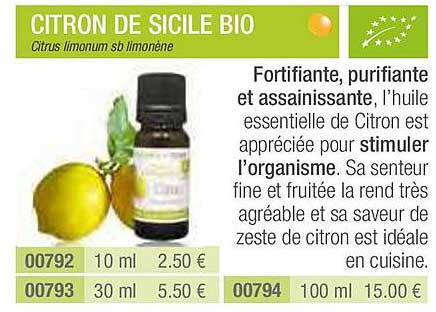 Citron De Sicile Bio