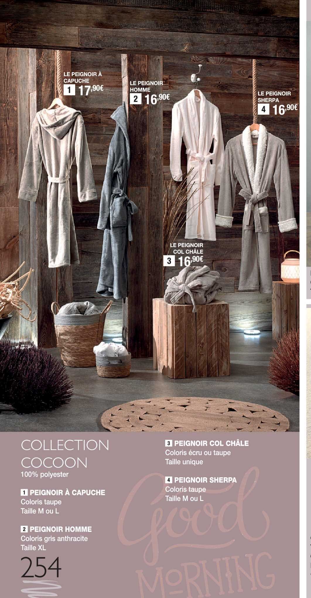 collection cocoon : peignoir à capuche, peignoir homme, peignoir col châle, peignoire sherpa