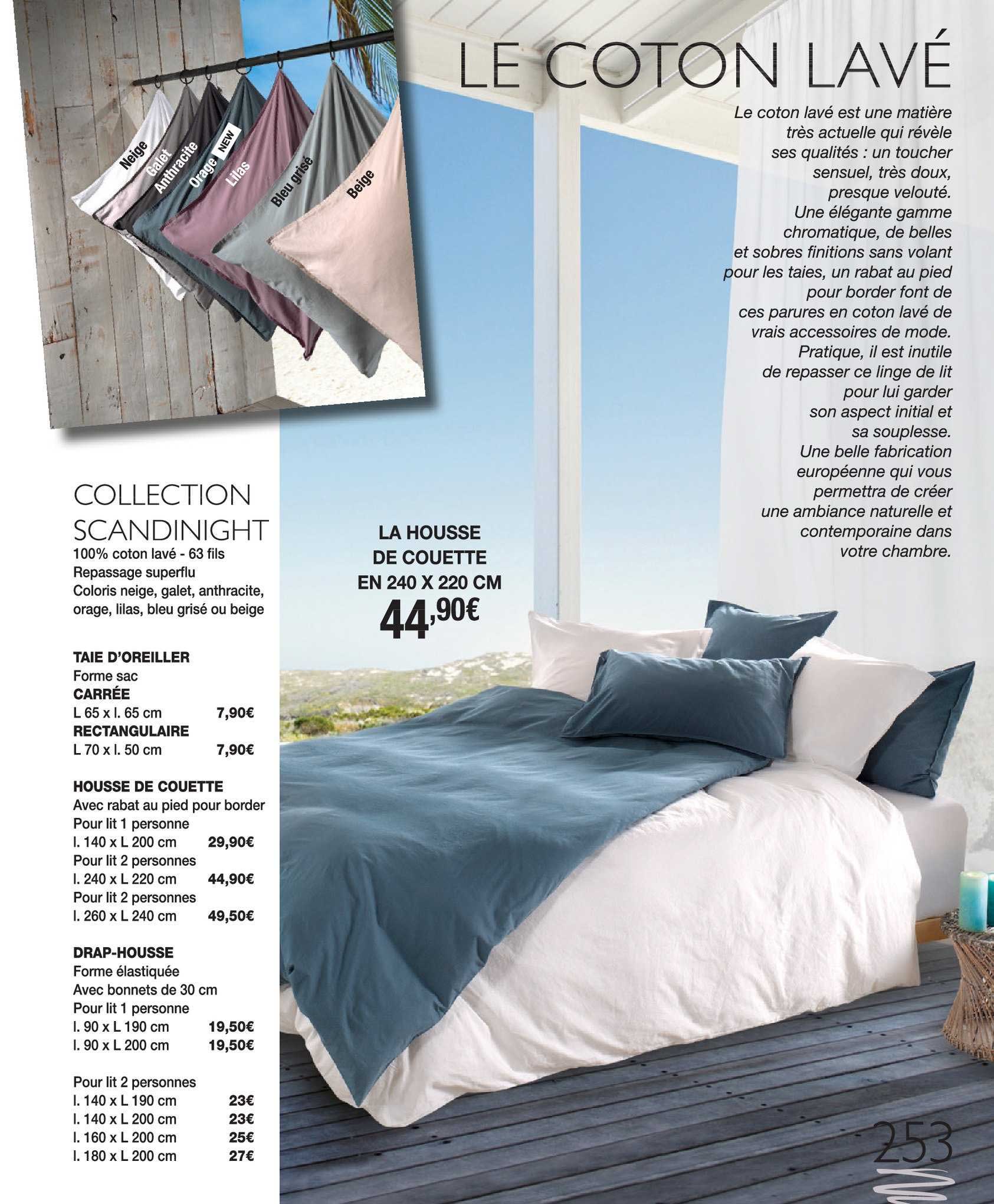 collection scandinight : taie d'oreiller, housse de couette, drap-housse