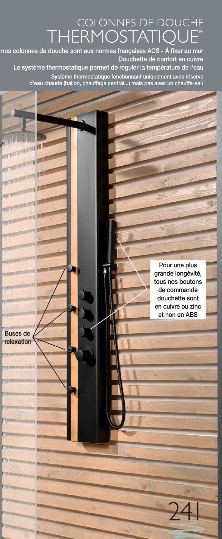 colonnes de douche thermostatique