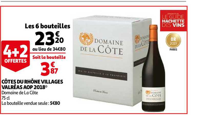 côtes du rhône villages valréas aop 2018 4+2 offertes
