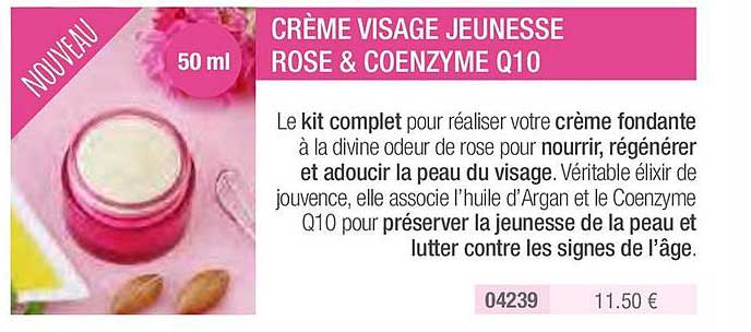 crème visage jeunesse rose & coenzyme q10