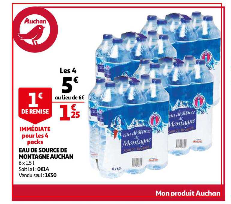 Eau De Source De Montagne Auchan