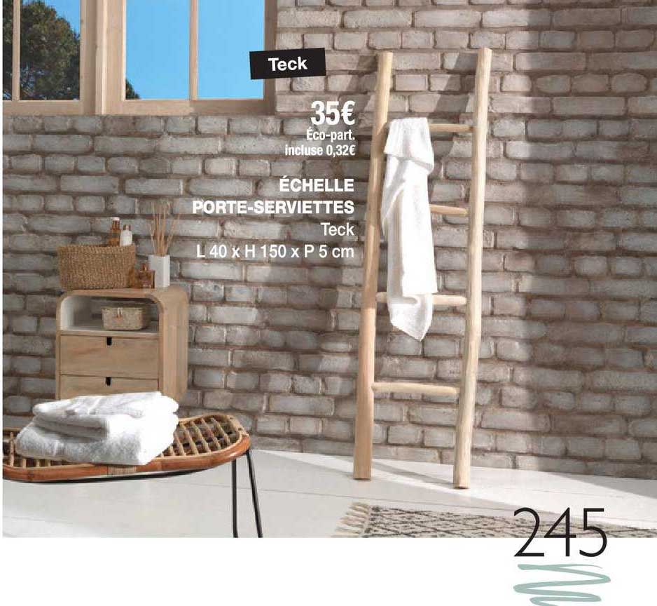 échelle porte-serviettes teck