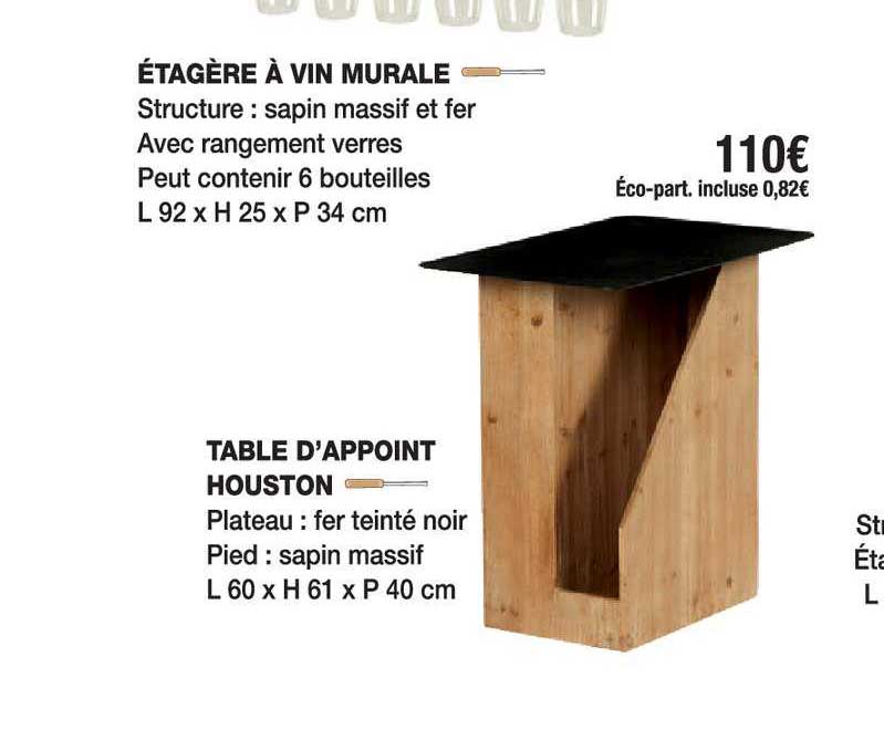 étagère à vin murale, table d'appoint houston