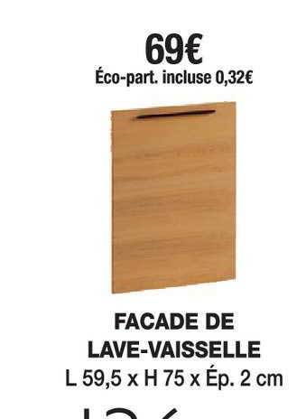 façade de lave vaisselle