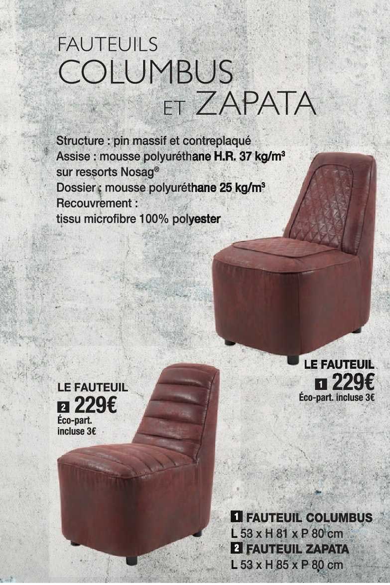 Fauteuils Columbus Et Zapata