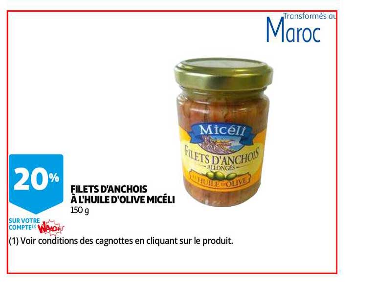 filets d'anchois à l'huile d'olive micéli