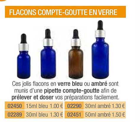 flacons compte goutte en verre