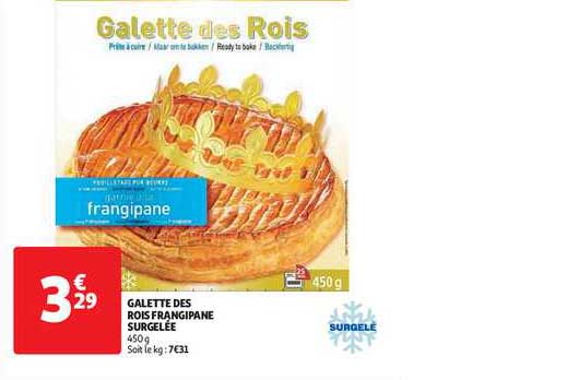 galette des rois frangipane surgelée