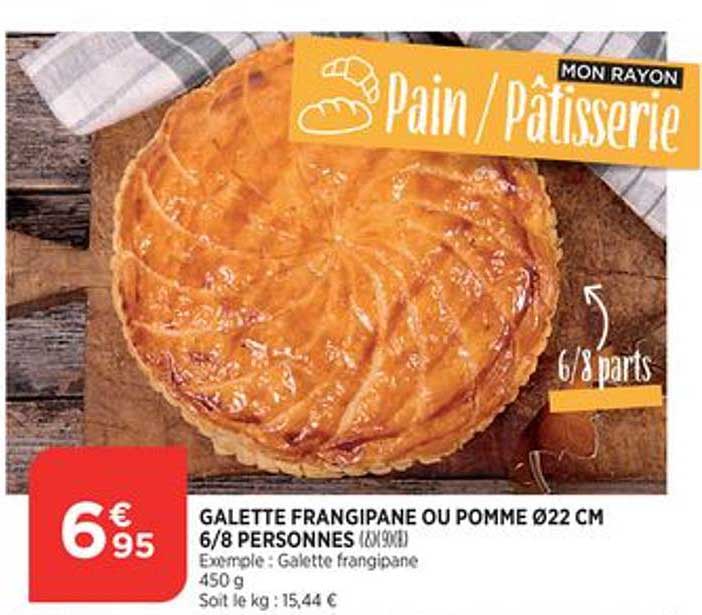 galette frangipane ou pomme 6-8 personnes