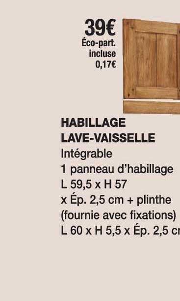 habillage lave vaisselle
