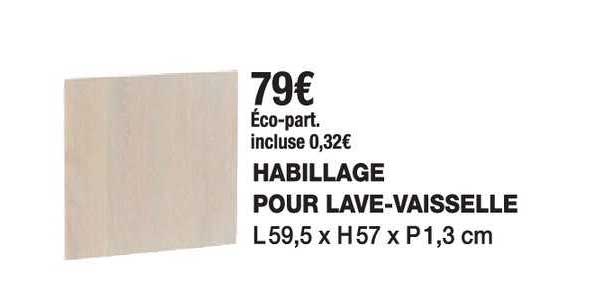 habillage pour lave vaisselle