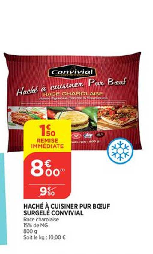 Haché à Cuisiner Pur Bœuf Surgelé Convivial