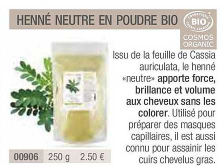 henné neutre en poudre bio