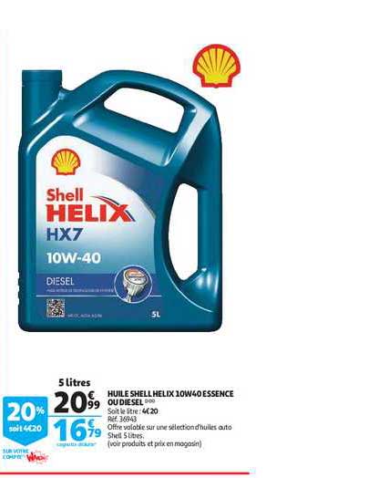 huile shelle helix 10w40 essence ou diesel