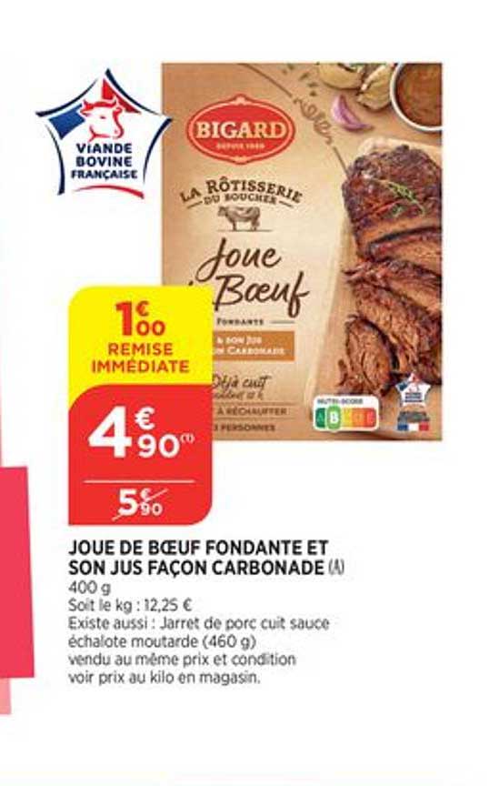 joue de bœuf fondante et son jus façon carbonade bigard