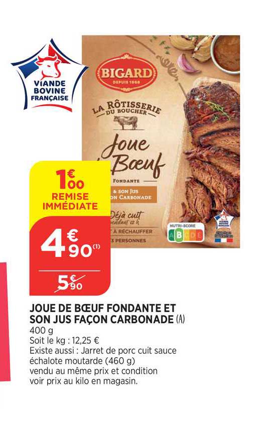 joue de bœuf fondante et son jus façon carbonade bigard