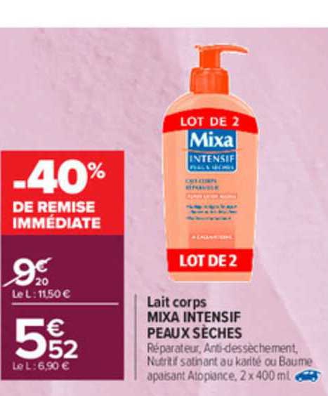 lait corps mixa intensif peaux sèches