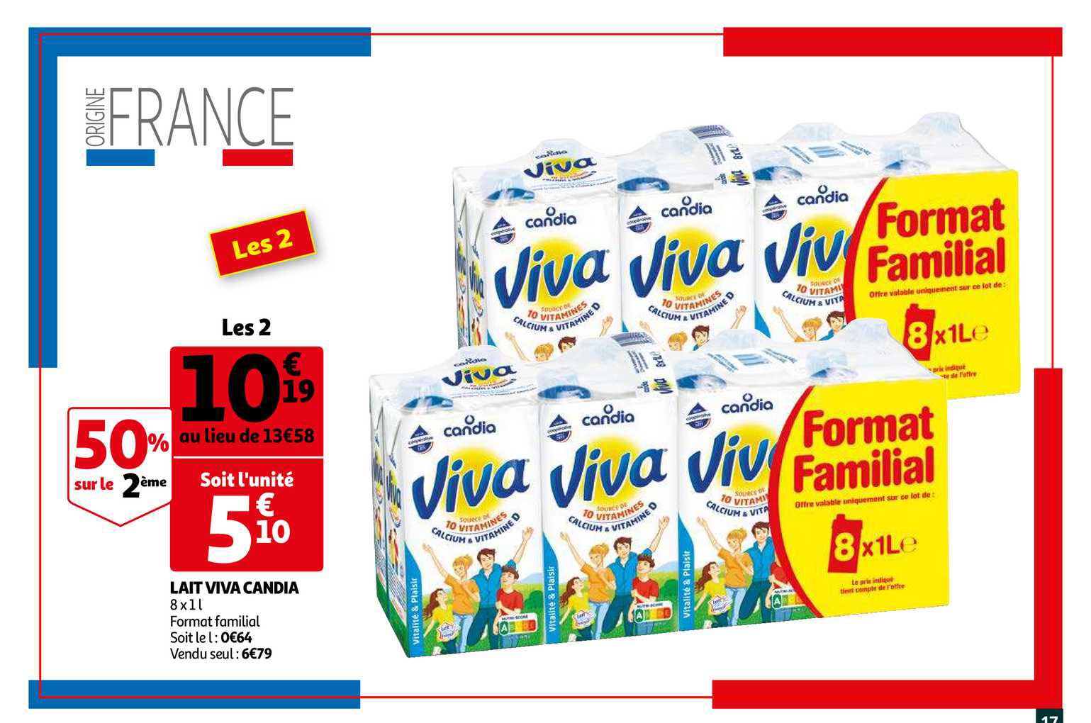 Lait Viva Candia 50% Sur Le 2ème
