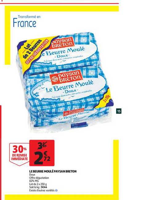 le beurre moulé paysan breton