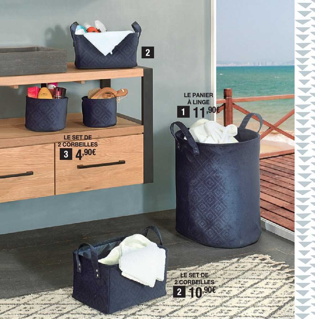 le set de 2 corbeilles, le panier à linge