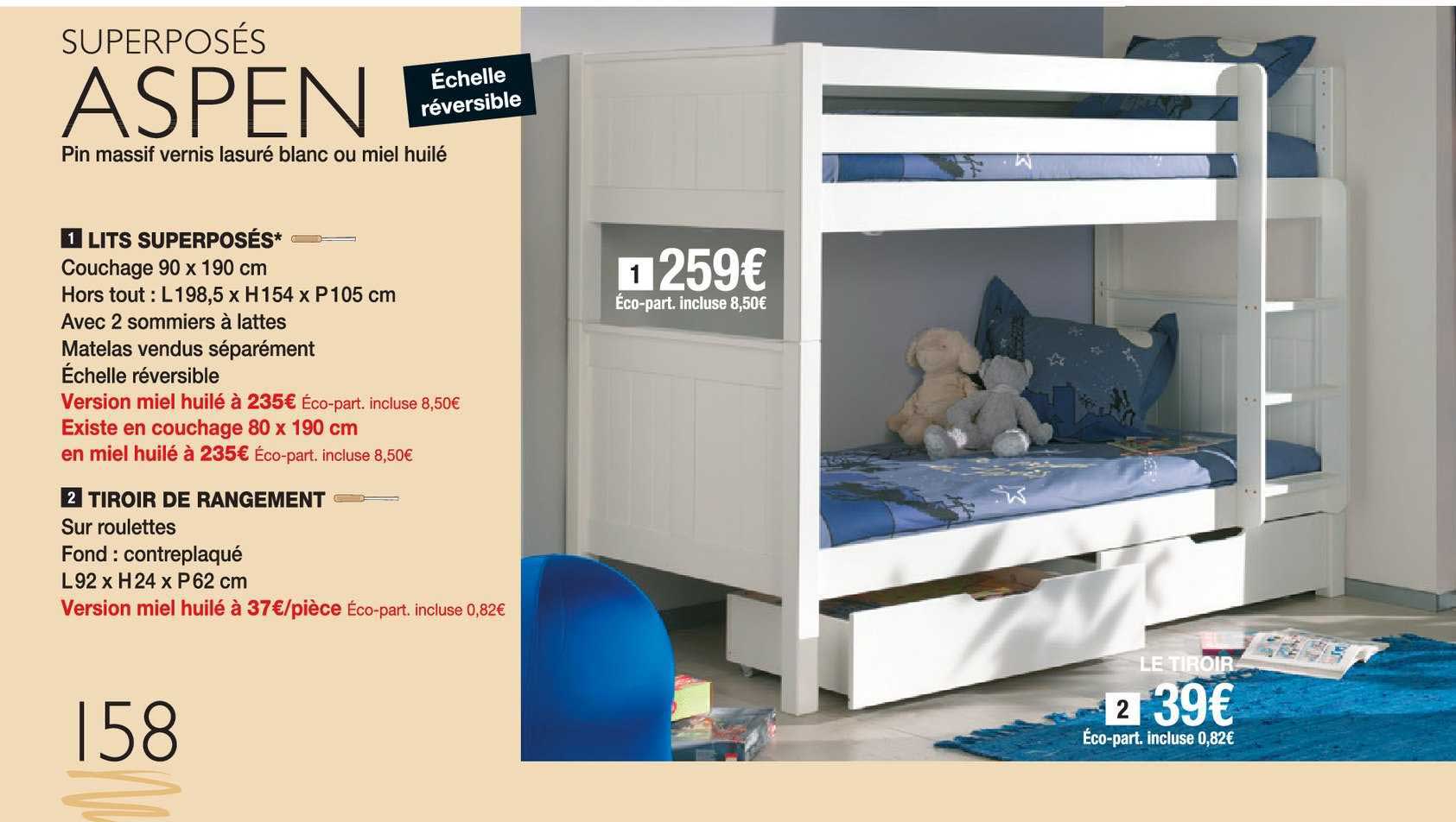 lit superposés tiroir de rangement