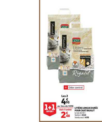litière longue durée pour chat rigalit
