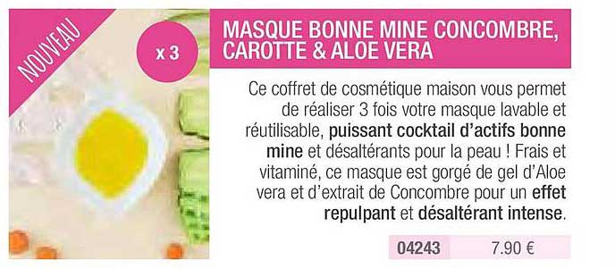 masque bonne mine concombre carotte & aloe vera