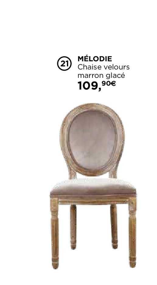 mélodie chaise velours marron glacé