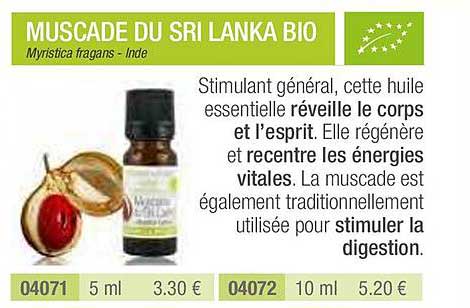 muscade du sri lanka bio