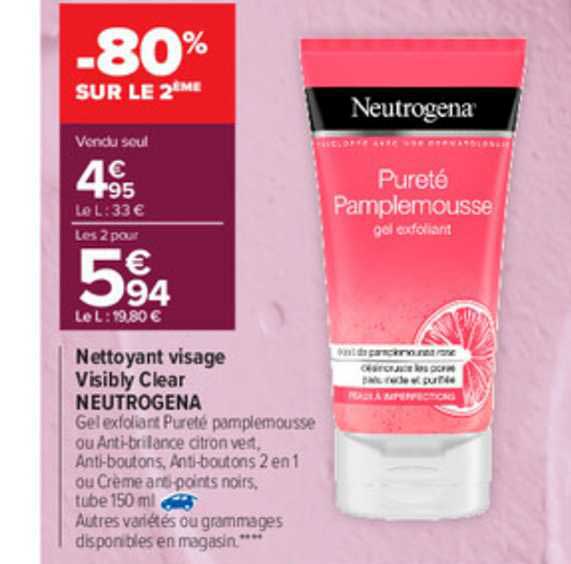 nettoyant visage visibly clear neutrogena