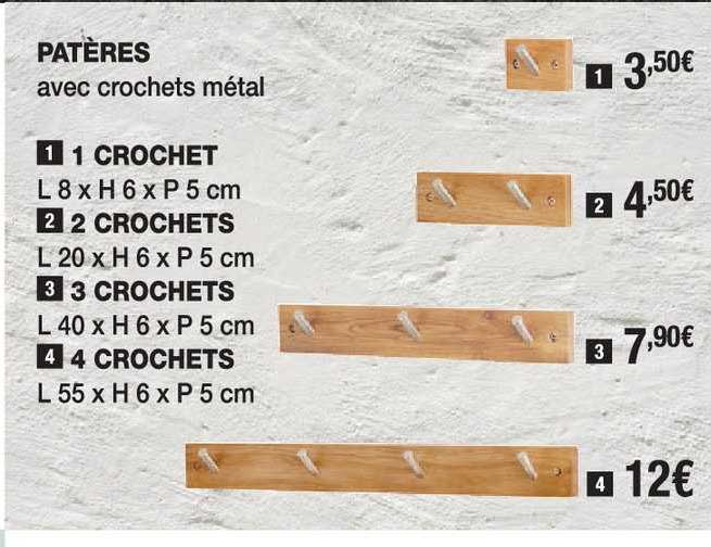 patères avec crochets métal