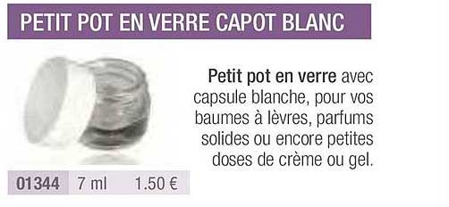 petit pot en verre capot blanc