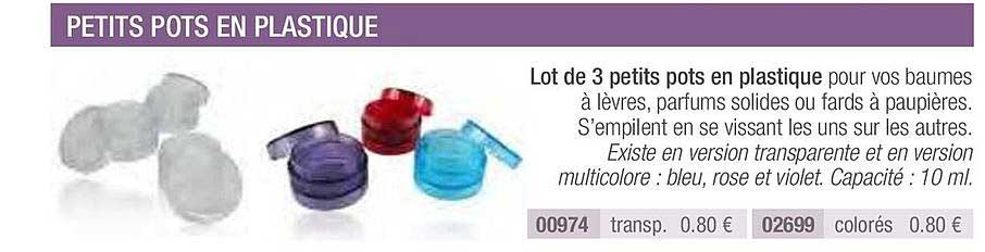 petits pots en plastique