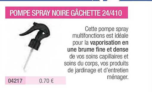 pompe spray noire gâchette 24 410