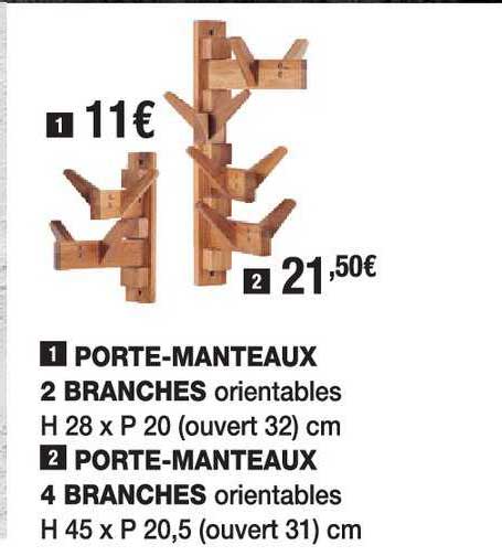 porte-manteaux 2 branches, porte-manteaux 4 branches
