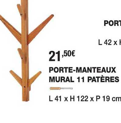porte-manteaux mural 11 patères