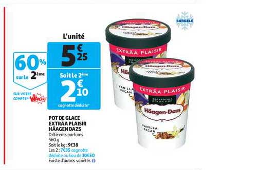 pot de glace exträa plaisir häagen dazs