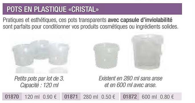 Pots En Plastique "cristal"