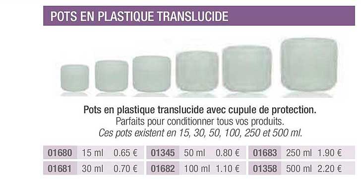 pots en plastique translucide