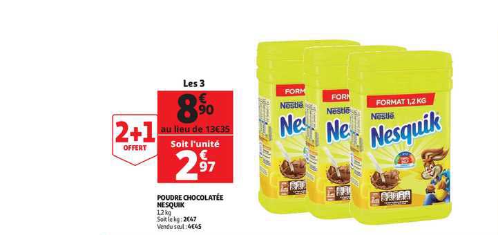 poudre chocolatée nesquik nestlé