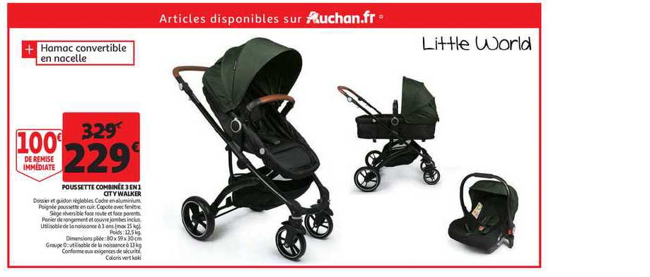 poussette combinée 3 en 1 city walker