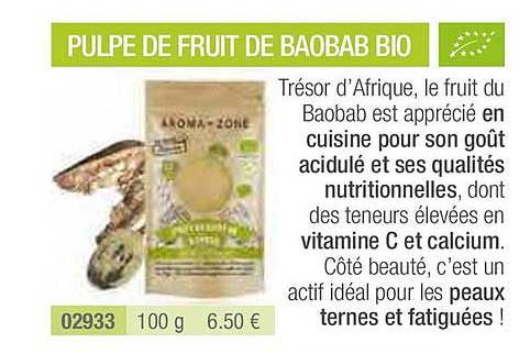 pulpe de fruit de baobab bio